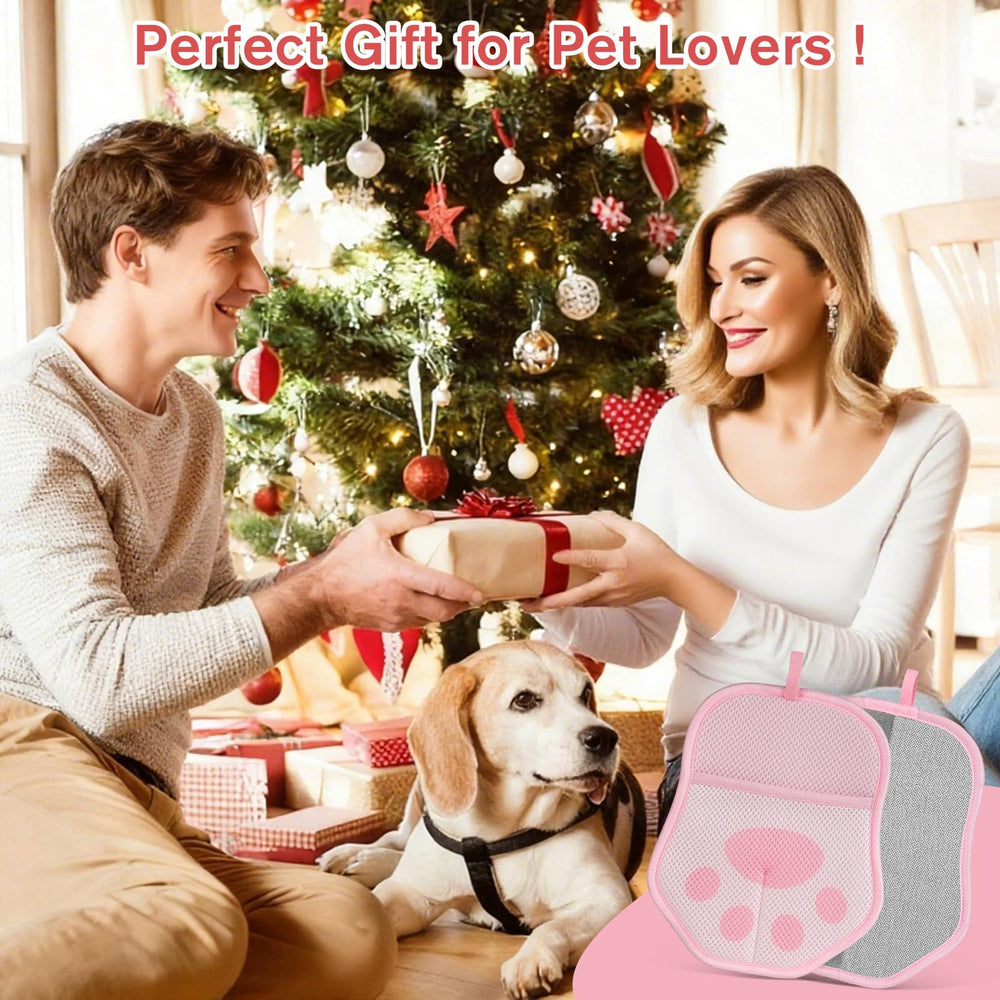 Steinfinit pet hair removal gloves pink close-up fabric shows washable material
