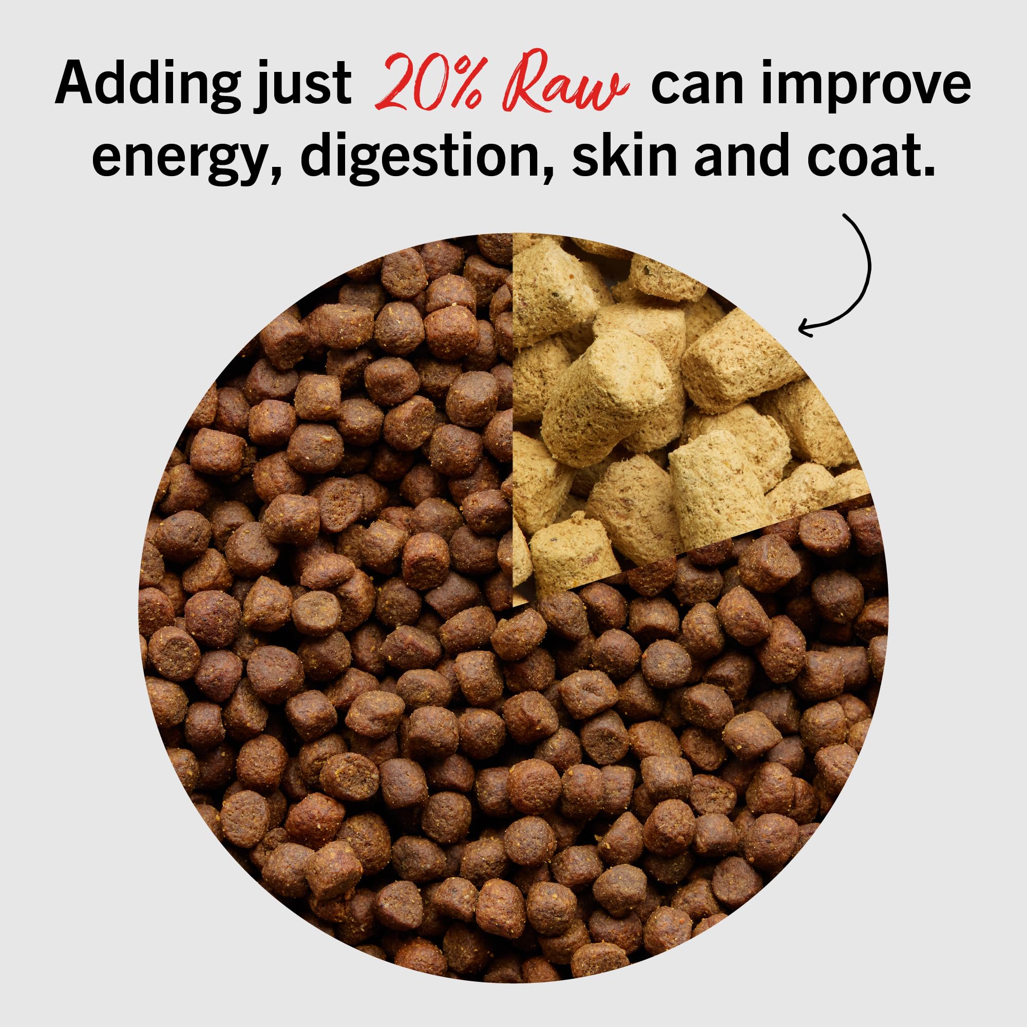Stella & Chewy's ingredients image emphasizes organic fruits and vegetables for vitamins.