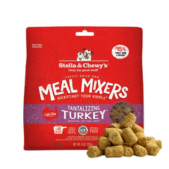 Stella & Chewy's freeze-dried turkey meal mixers bag showing premium protein boost.