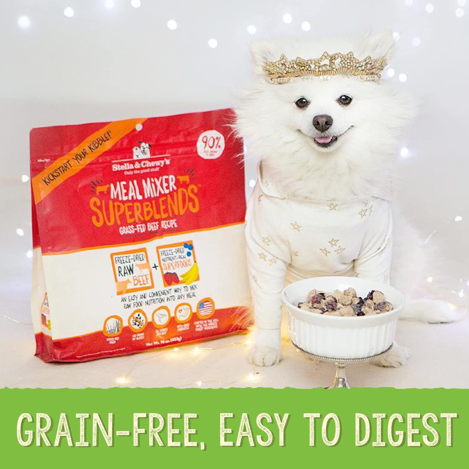 Stella & Chewy's organic fruits and veggies in recipe for antioxidant support.
