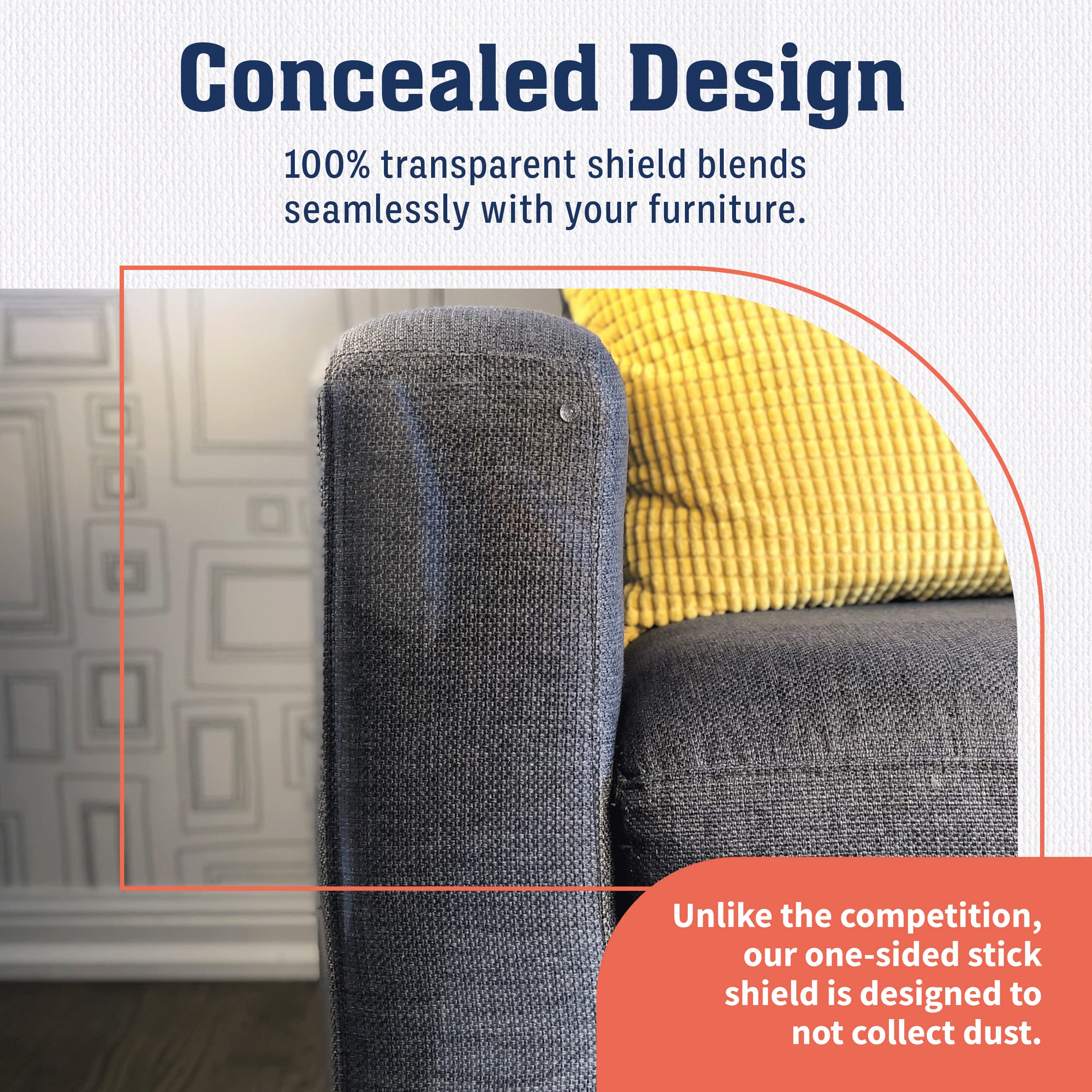 Stelucca Amazing Shields covers a sofa section with a transparent shield.