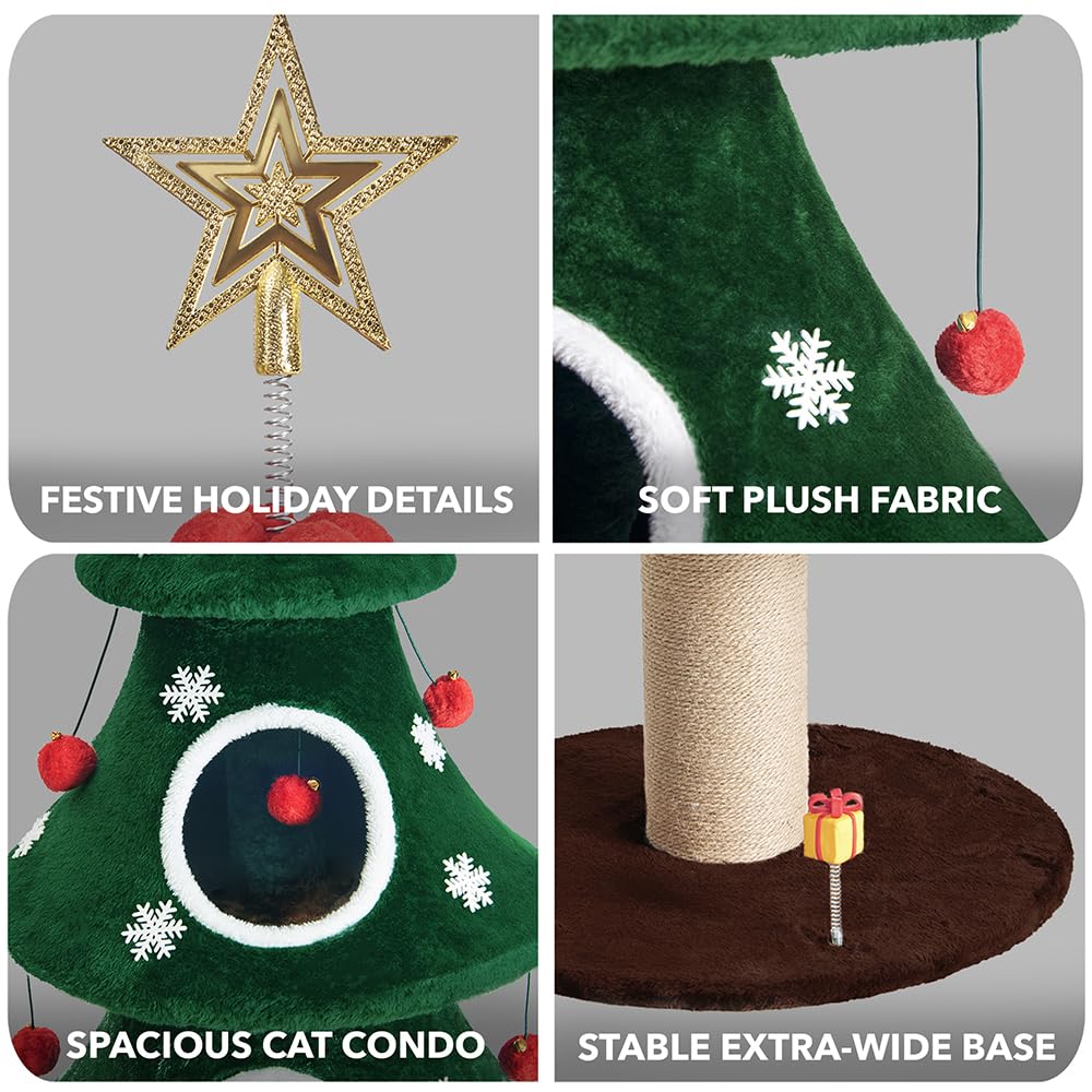 Stephan Roberts cat Christmas tree alpine 52h interactive toy invites batting and play