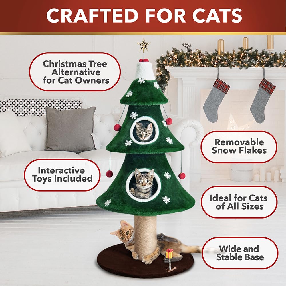 Stephan Roberts cat Christmas tree alpine 52h star topper adds festive visual appeal