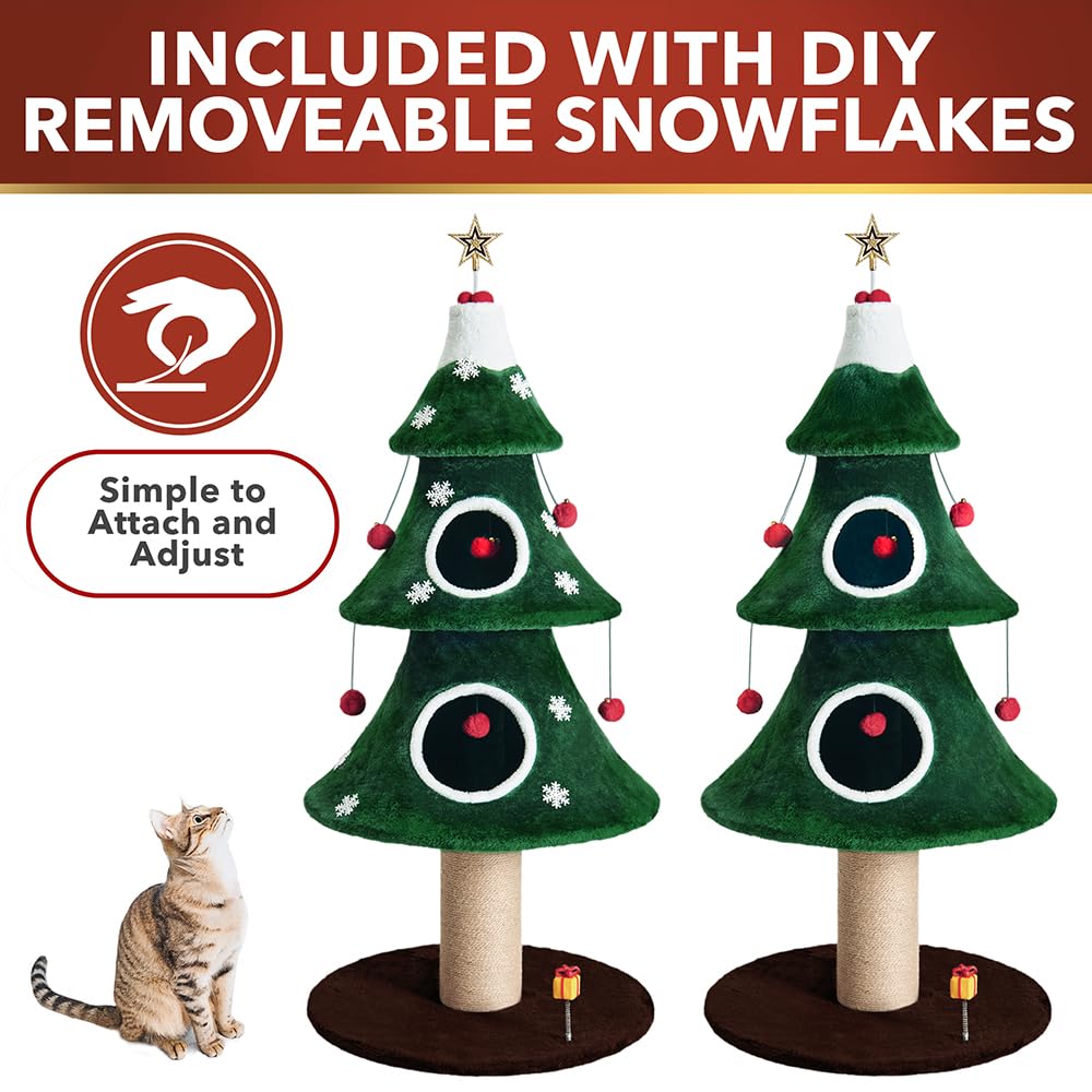 Stephan Roberts cat Christmas tree alpine 52h sturdy base keeps towers steady