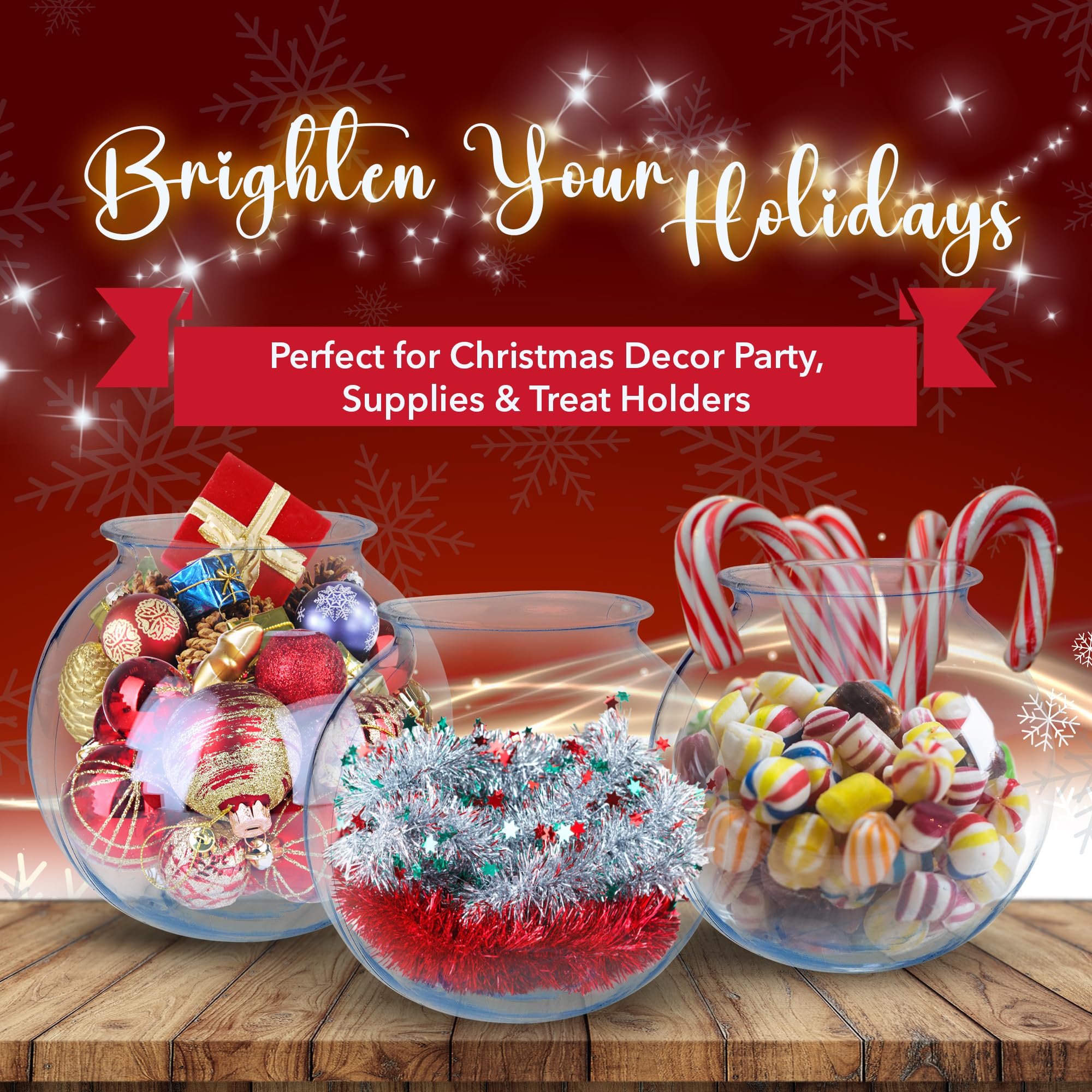 Sterline fish bowls BPA-free material close-up highlights durable, reusable party ware.