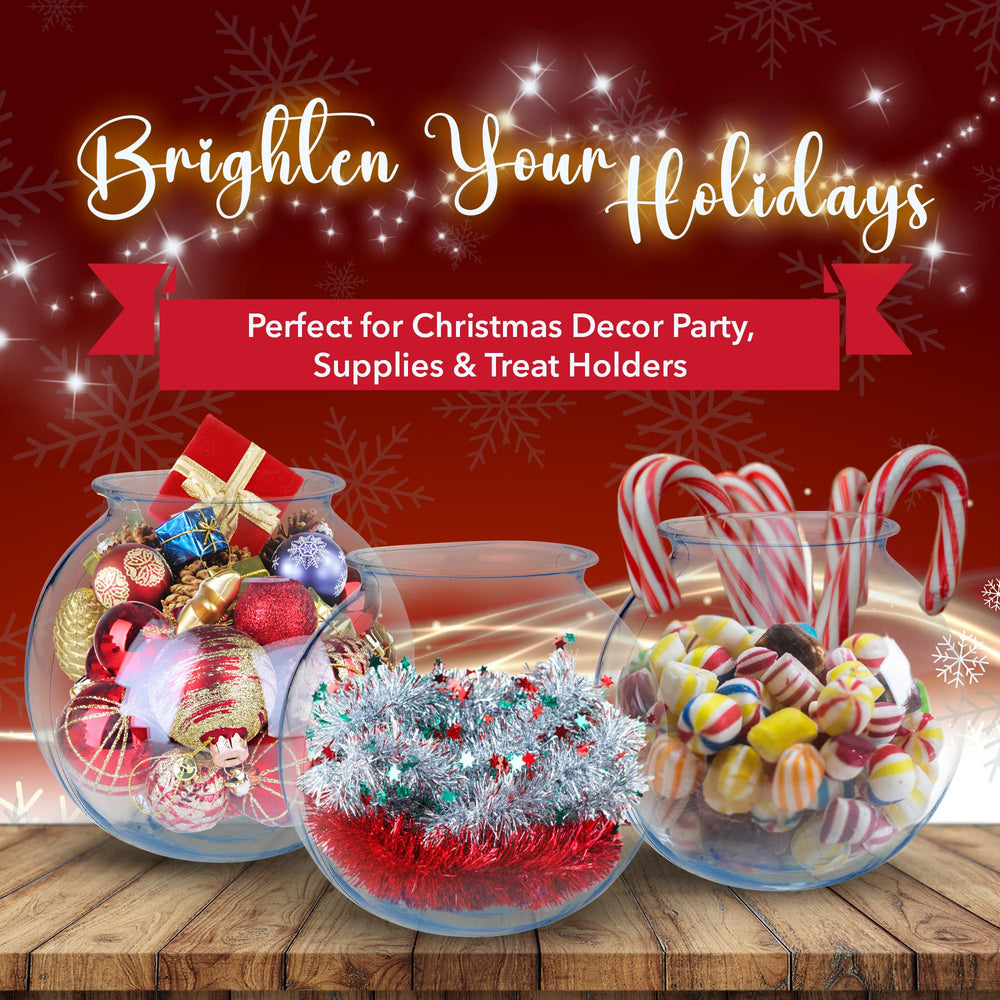 Sterline fish bowls BPA-free material close-up highlights durable, reusable party ware.