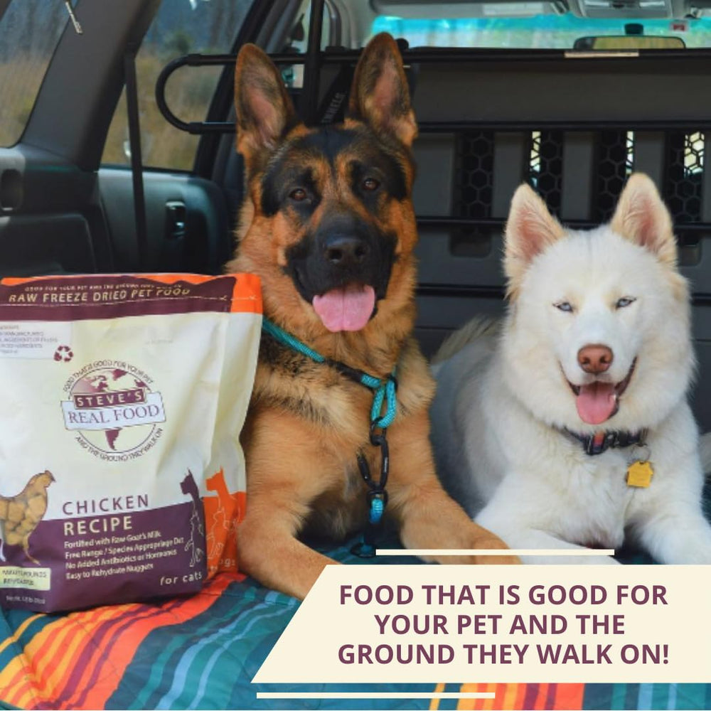 Packaging emphasizes Steve's Real Food original raw pet food brand since 1998