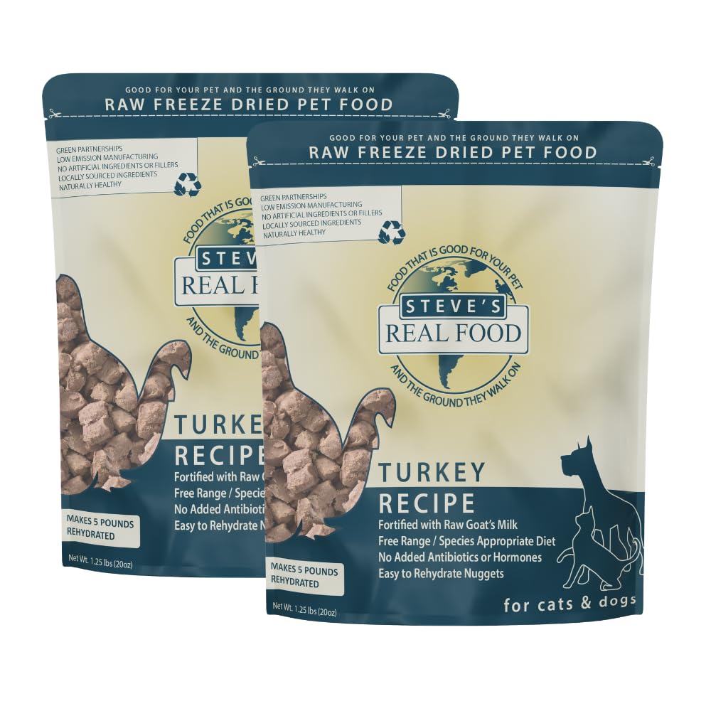 Steve's Real Food freeze-dried turkey nuggets bag front, ideal for quick meals