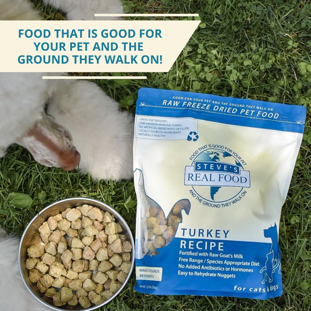 Steve's Real Food freeze-dried turkey nuggets flexible feeding options and diet