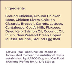 Steve's Real Food pour-and-serve nuggets shown in a pet bowl for quick meals.