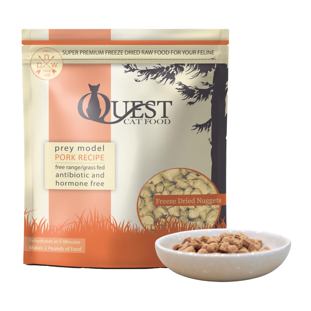 Steve's Real Food Quest pork nuggets in a bowl offer convenient raw feeding