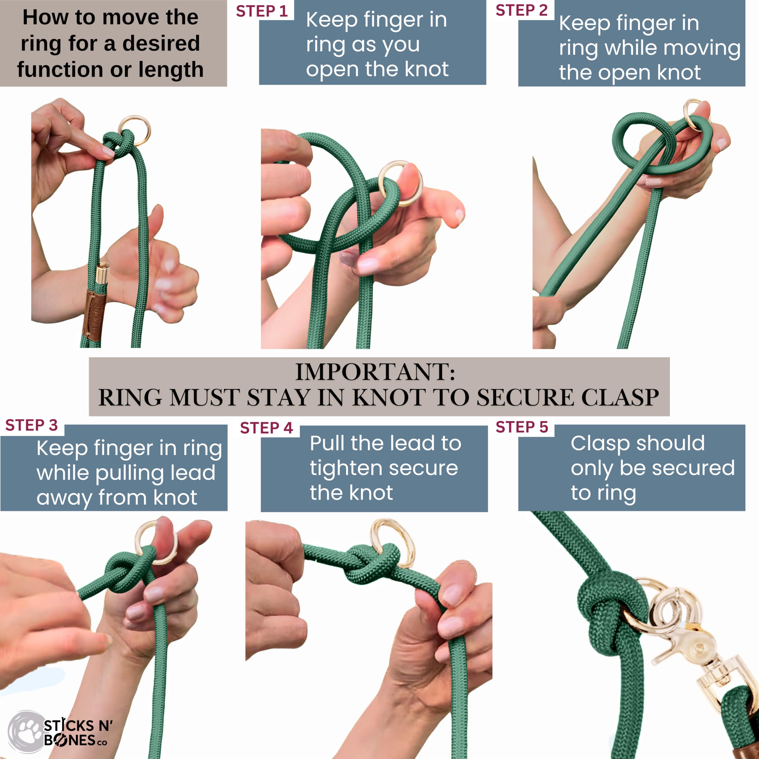 Sticks N' Bones co 360-degree swivel clip prevents tangles