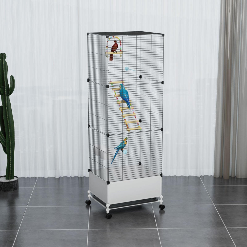 STILLCOVE adjustable bird cage with easy assembly and included accessories.