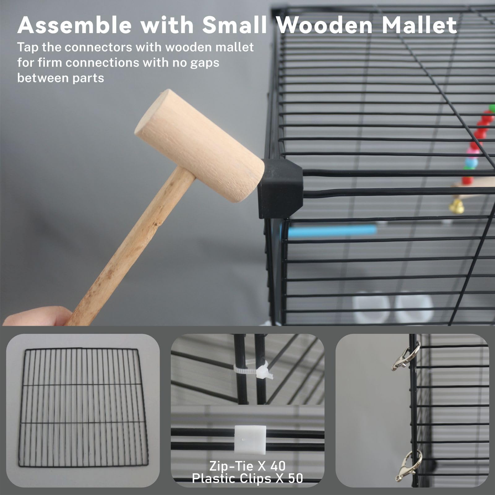 STILLCOVE large bird cage with four wheels for smooth repositioning.