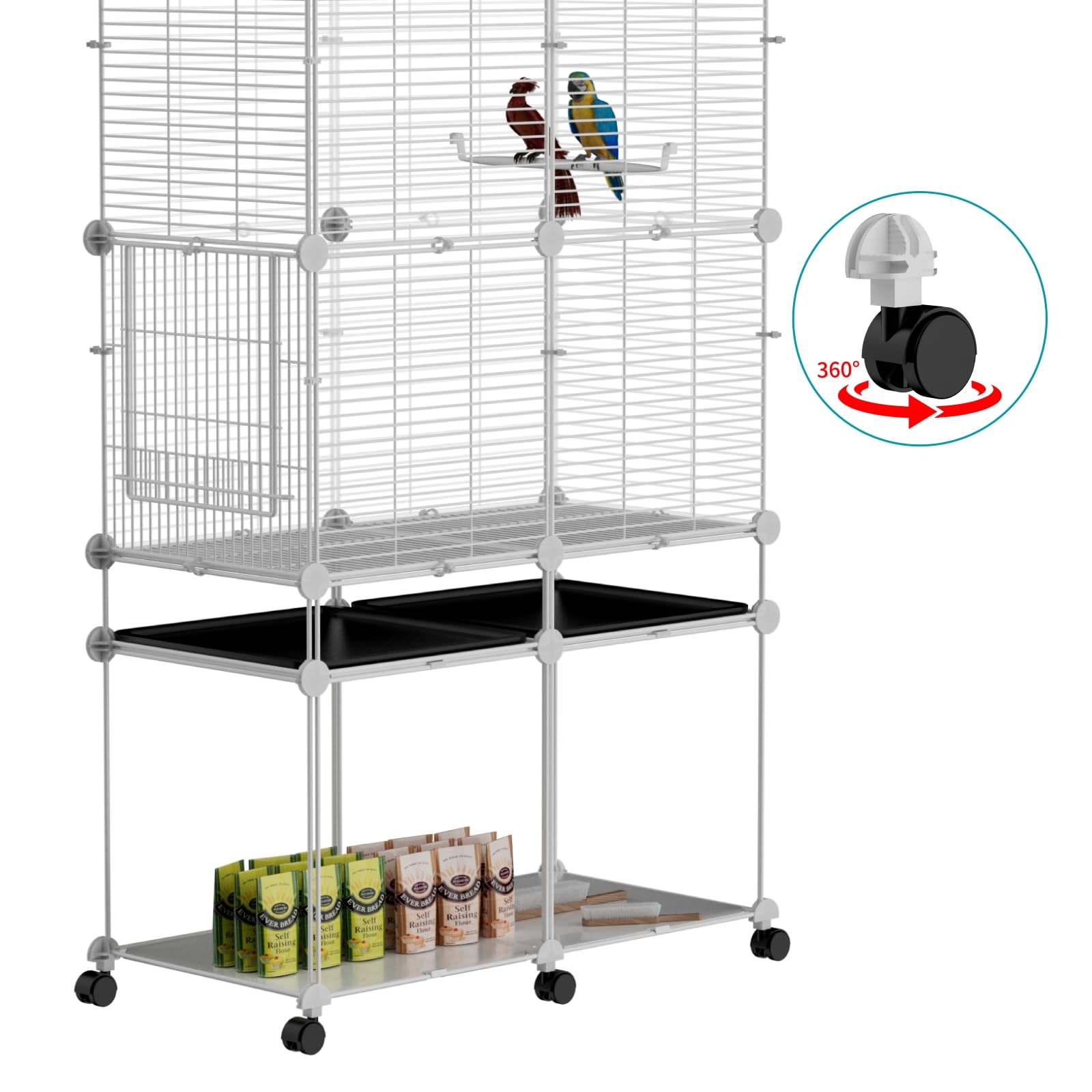 STILLCOVE budgie and finches cage with perches supports organized habitat