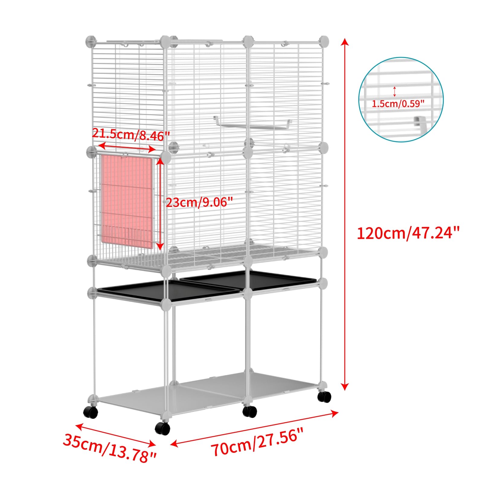 STILLCOVE cockatiel conure cage door open demonstrates easy access for feeding