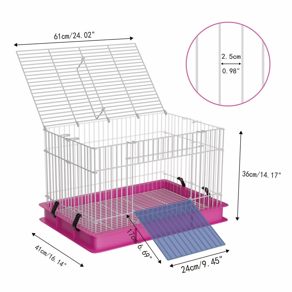 STILLCOVE Small Rabbit Cage dimensions 24.02 x 16.14 x 14.17 inches for space planning