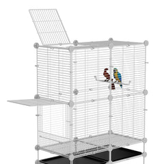 STILLCOVE standing large bird cage detachable stand setup in living room
