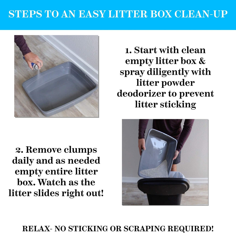 Stink Free litter box deodorizer spray in action for odor control
