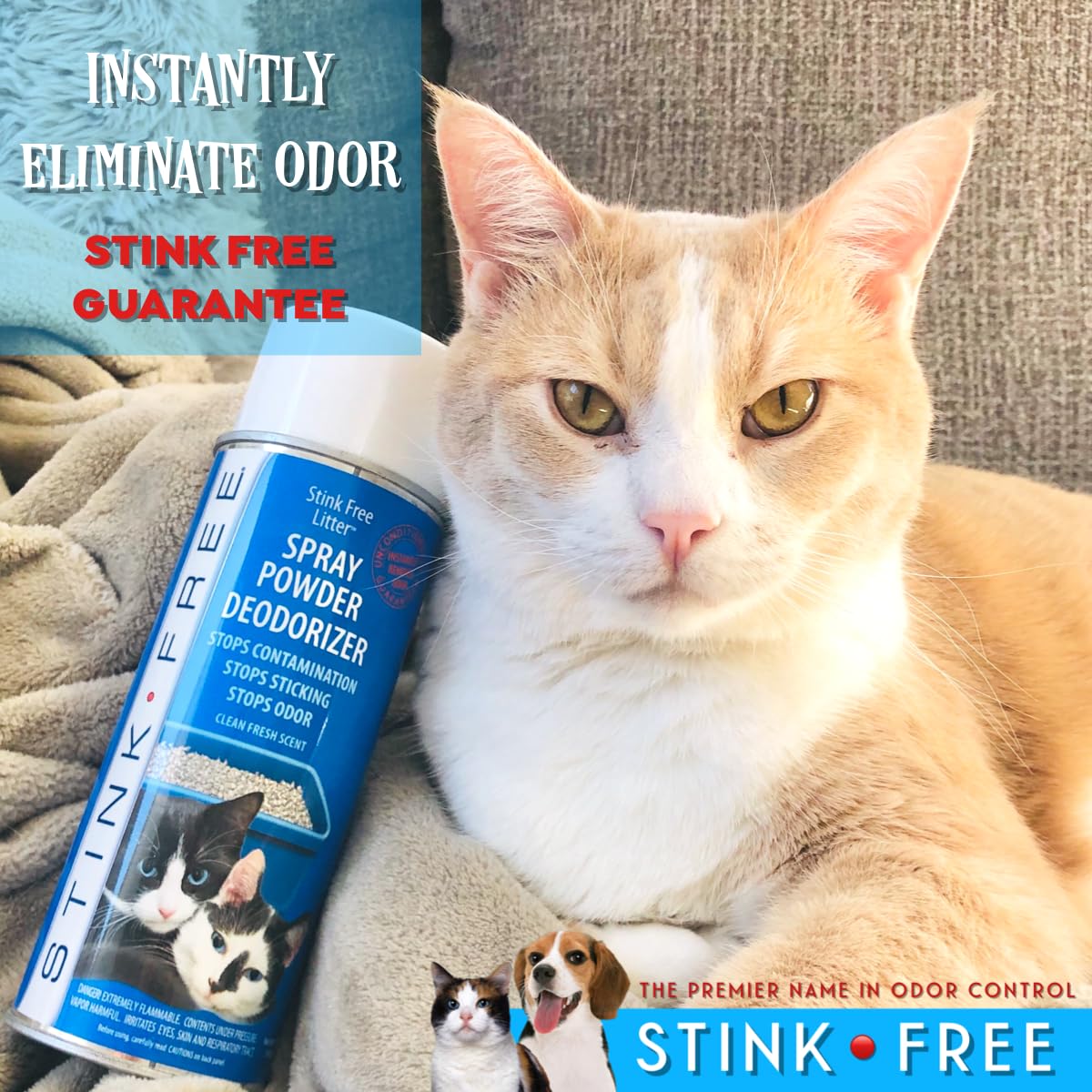 Stink Free works with all litters for versatile odor management