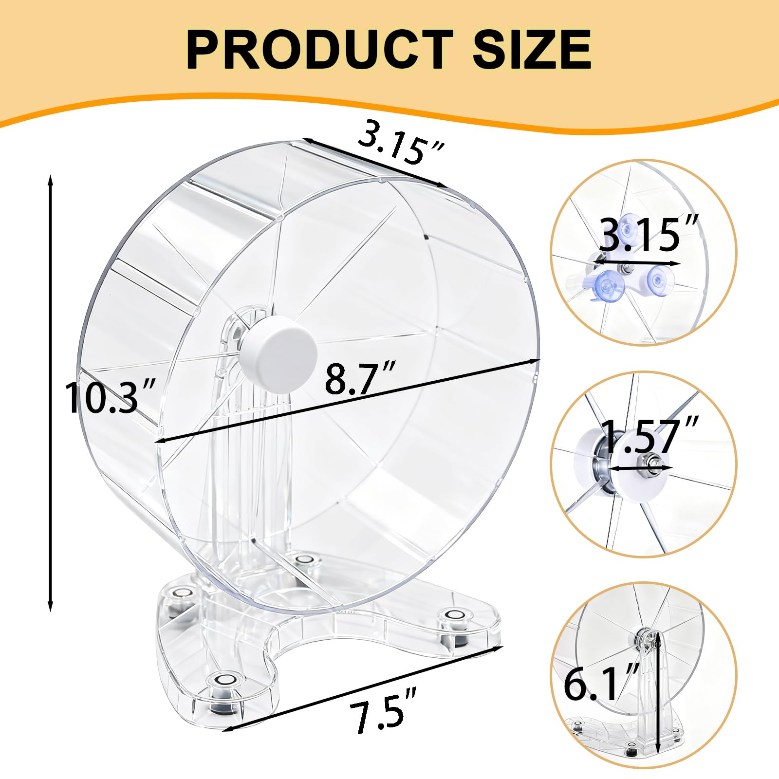 Stinzgie Hamster Wheel installed in cage demonstrates comfortable run