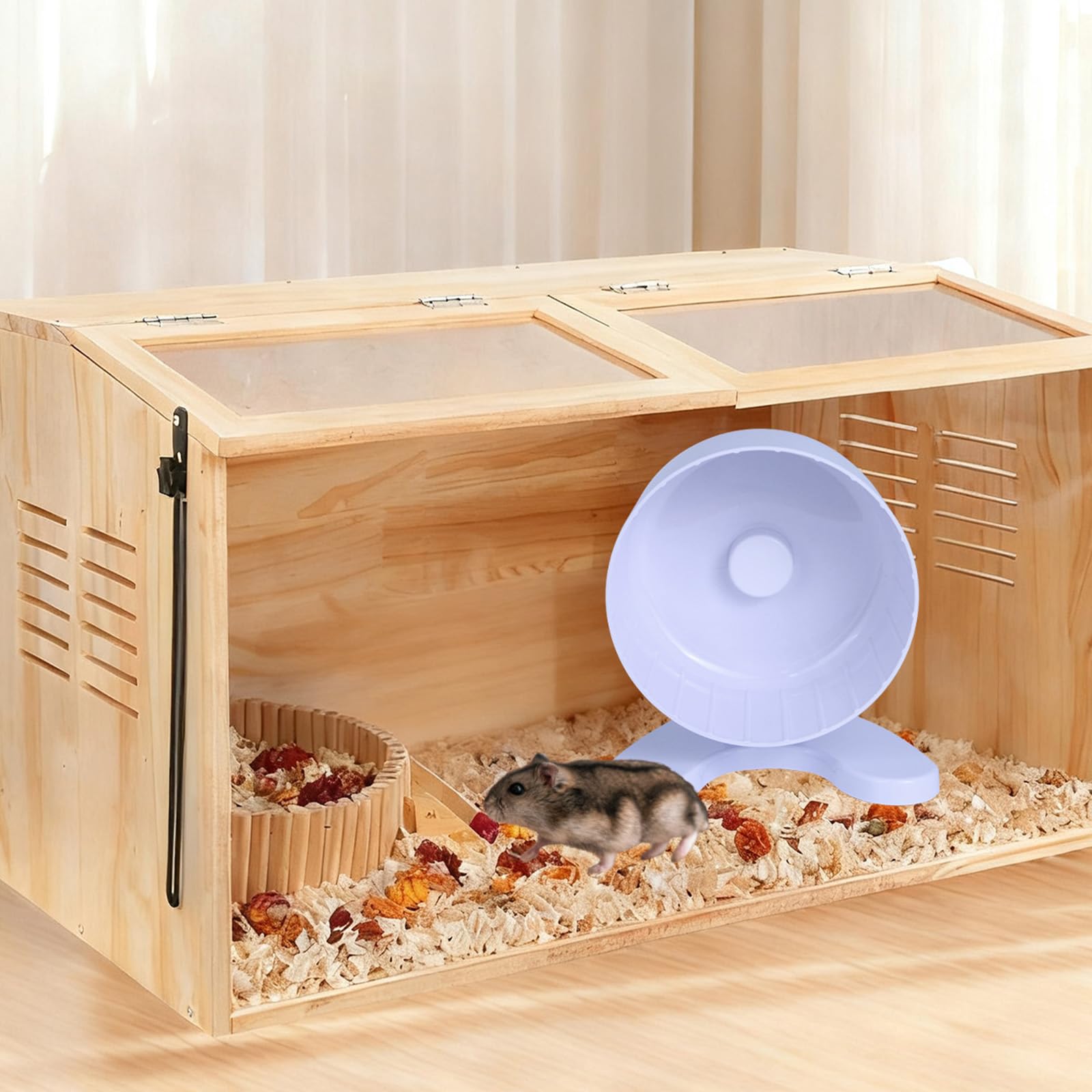 Stinzgie hamster wheel color-variety adds fresh look to pet habitat.