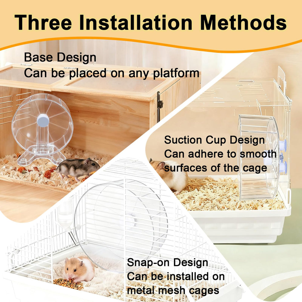 Stinzgie Hamster Wheel in durable PC material resists gnawing