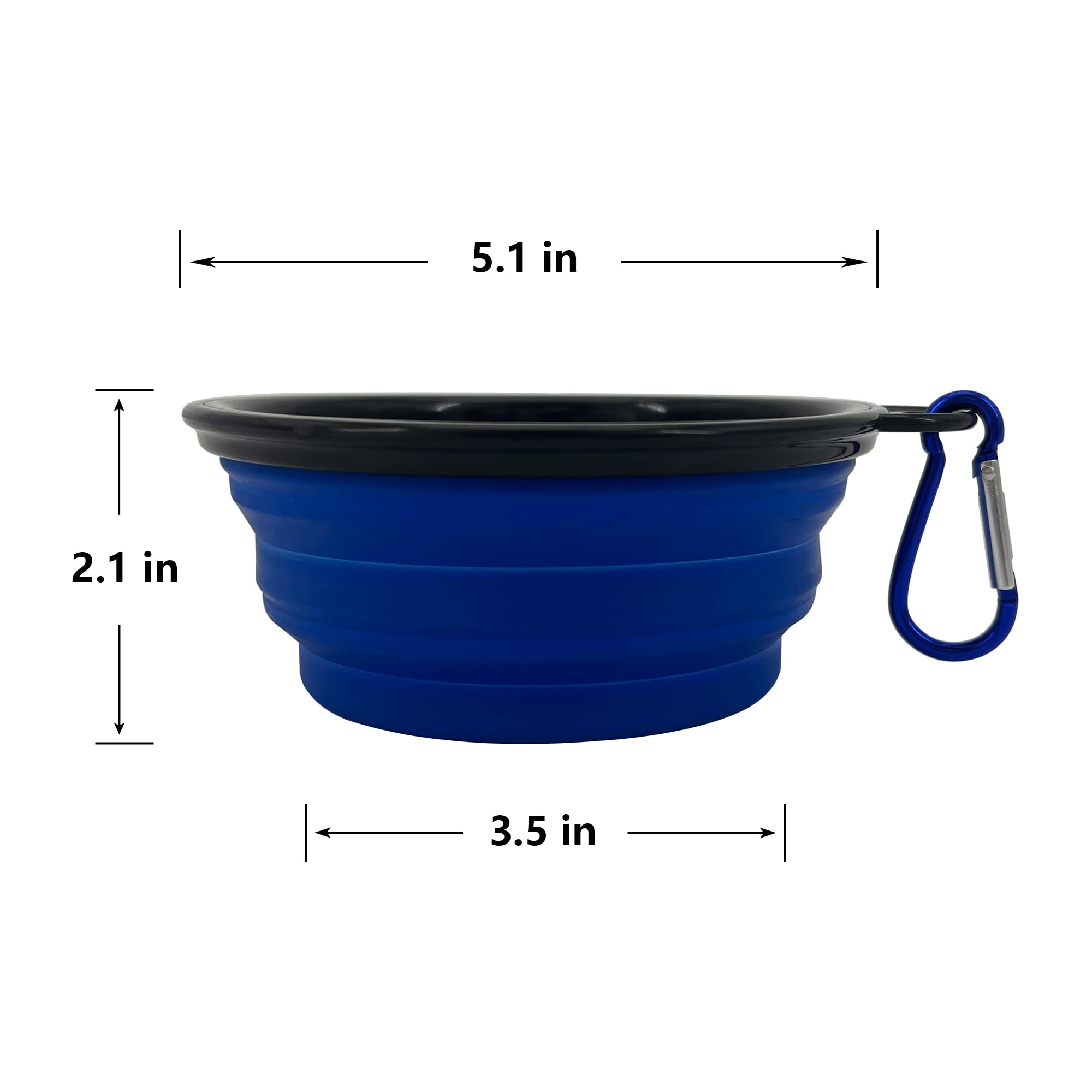 STKBES collapsible dog bowl attached to buckle for hands-free travel.
