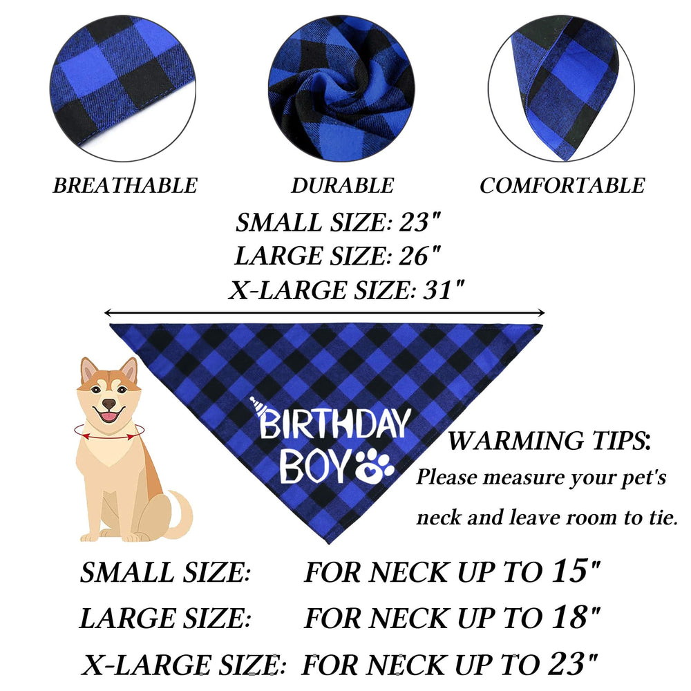 STMK dog birthday bandana front print Birthday Boy for celebratory looks.