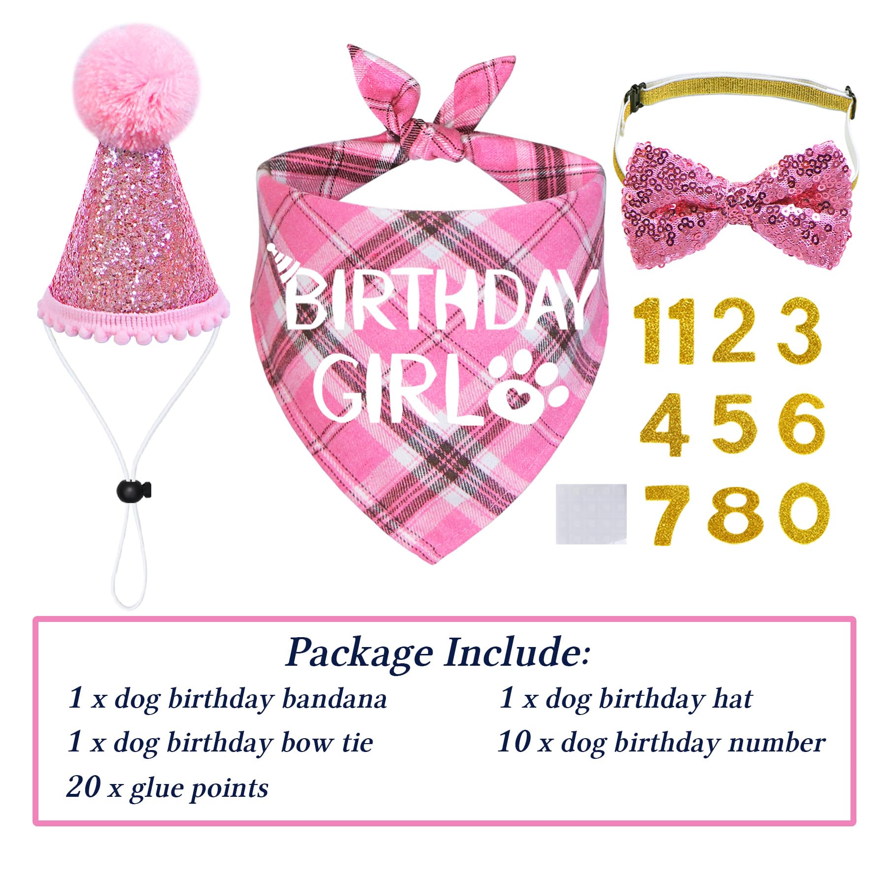STMK dog birthday bow tie pink charming party accessory