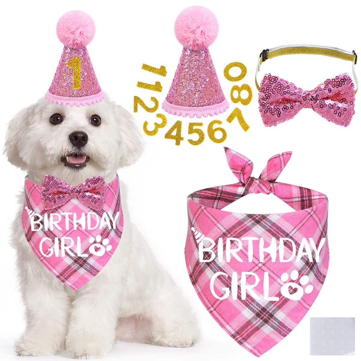STMK dog birthday hat pink festive photo prop
