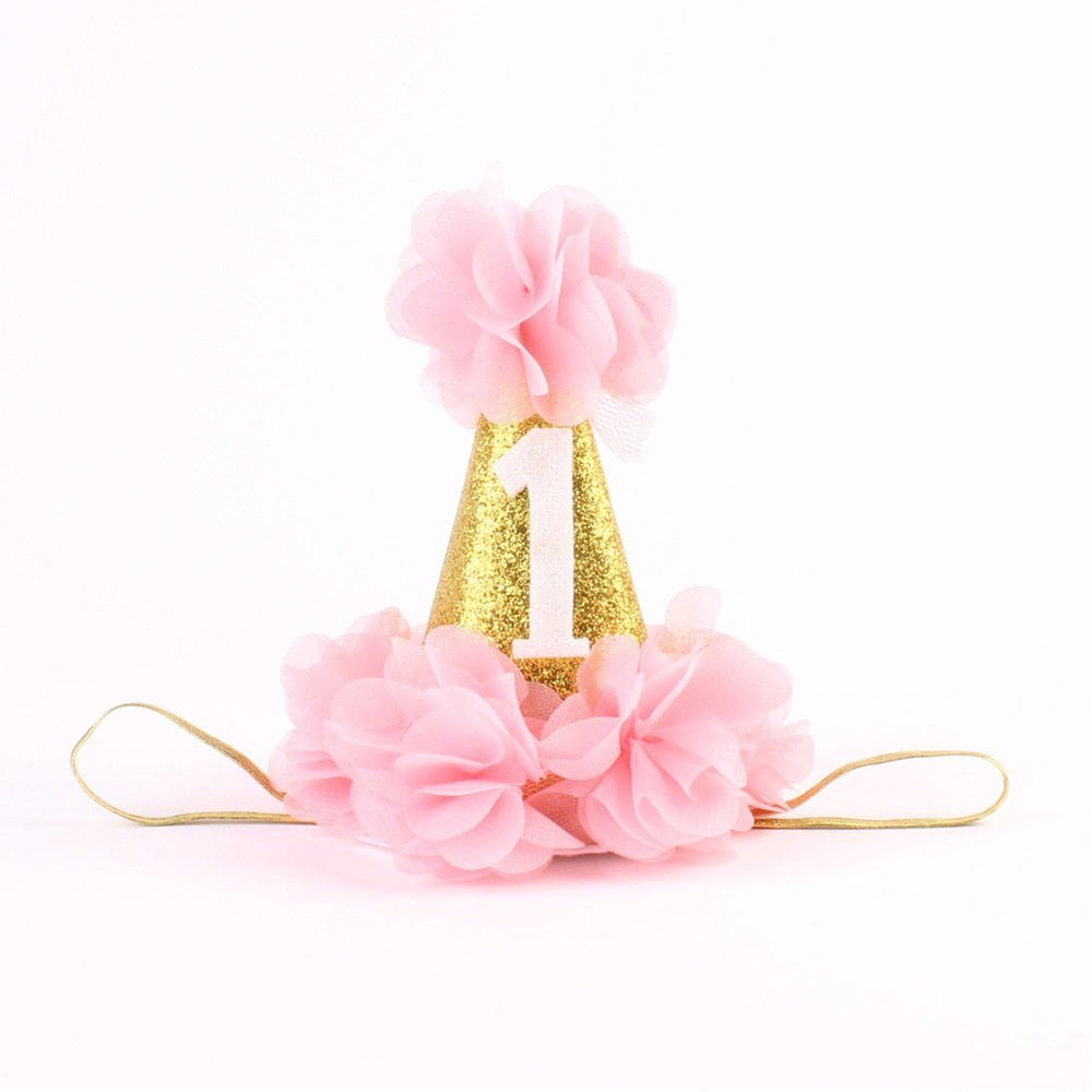 Stock Show pet birthday cone hat pink side view for festive photo moments