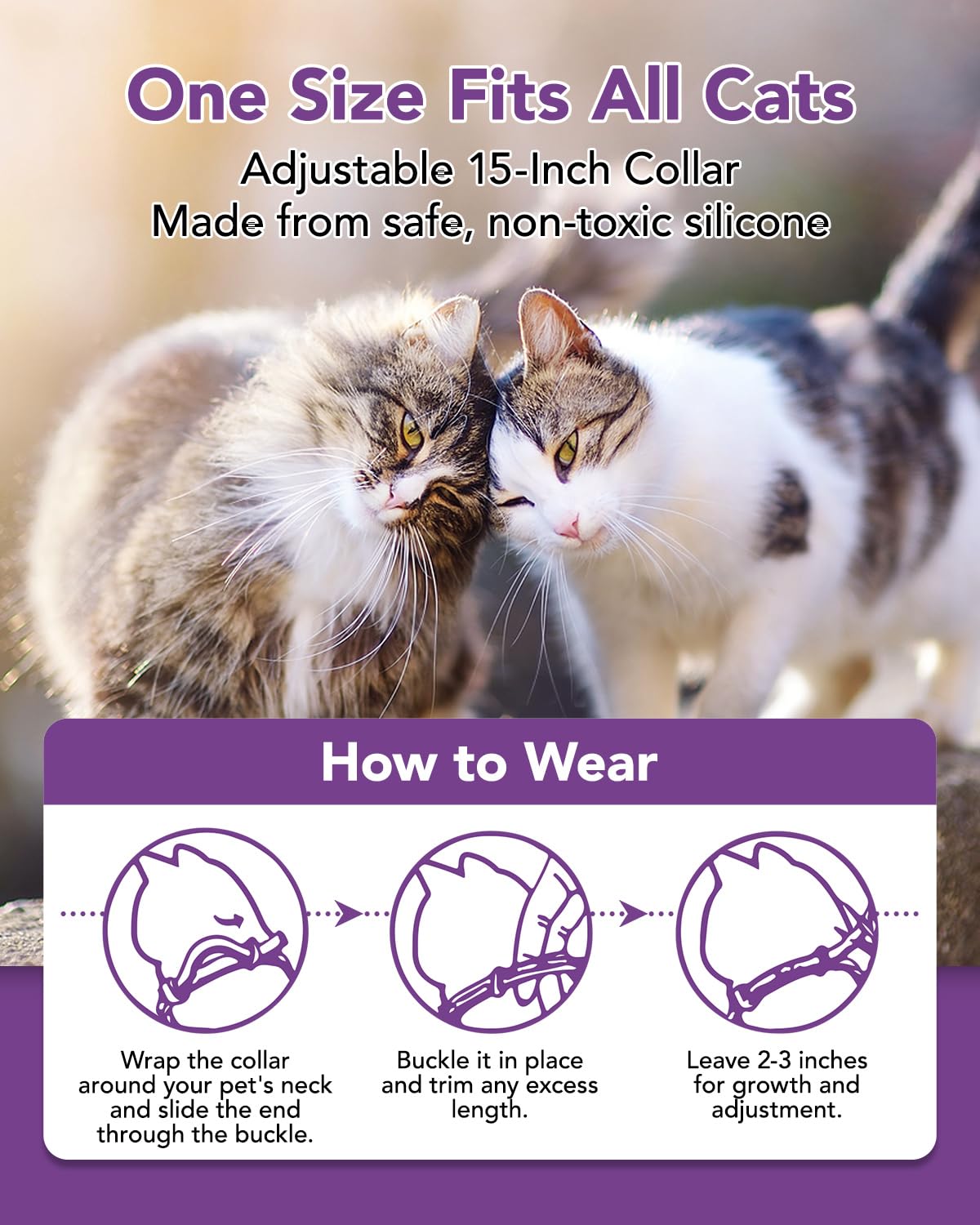 Storane calming collar gray adjustable strap demonstrating a custom fit for different sizes