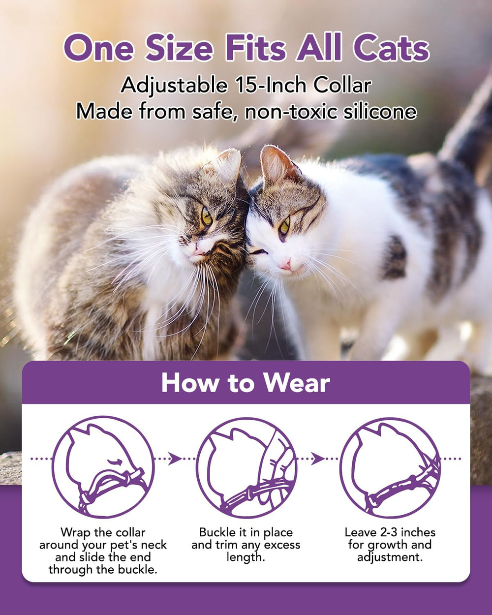 Storane calming collar gray adjustable strap demonstrating a custom fit for different sizes