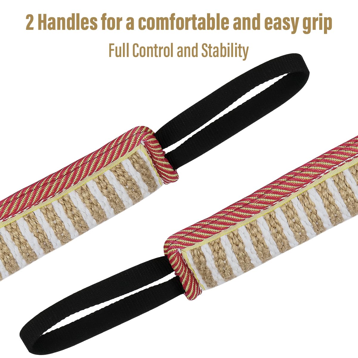 Storystore dog tug toy in indoor play setting for tug and fetch exercises