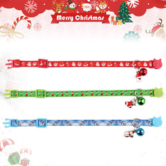 Stpiatue Christmas breakaway stocking collar on kitten for festive look and easy spotting