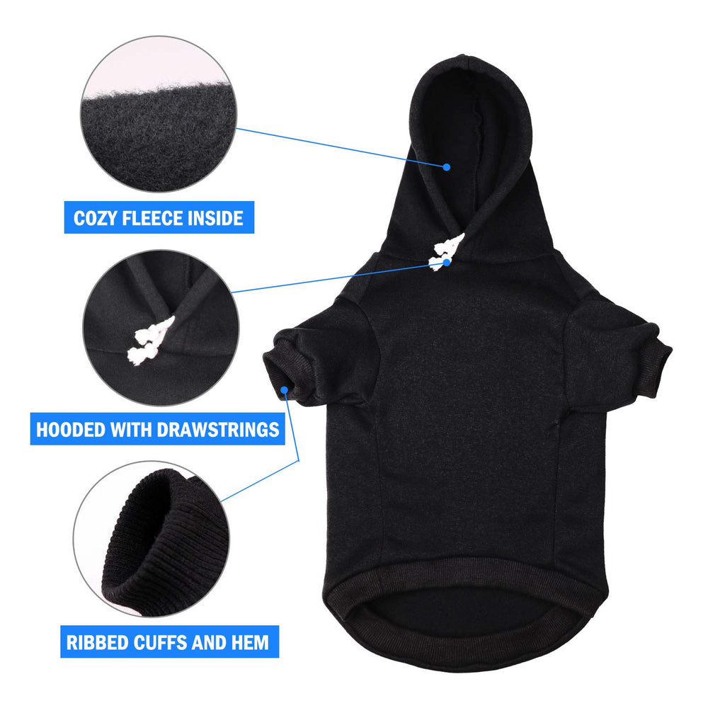 Stpiatue dog hoodie rib-knit cuffs and hem maintain shape after washing