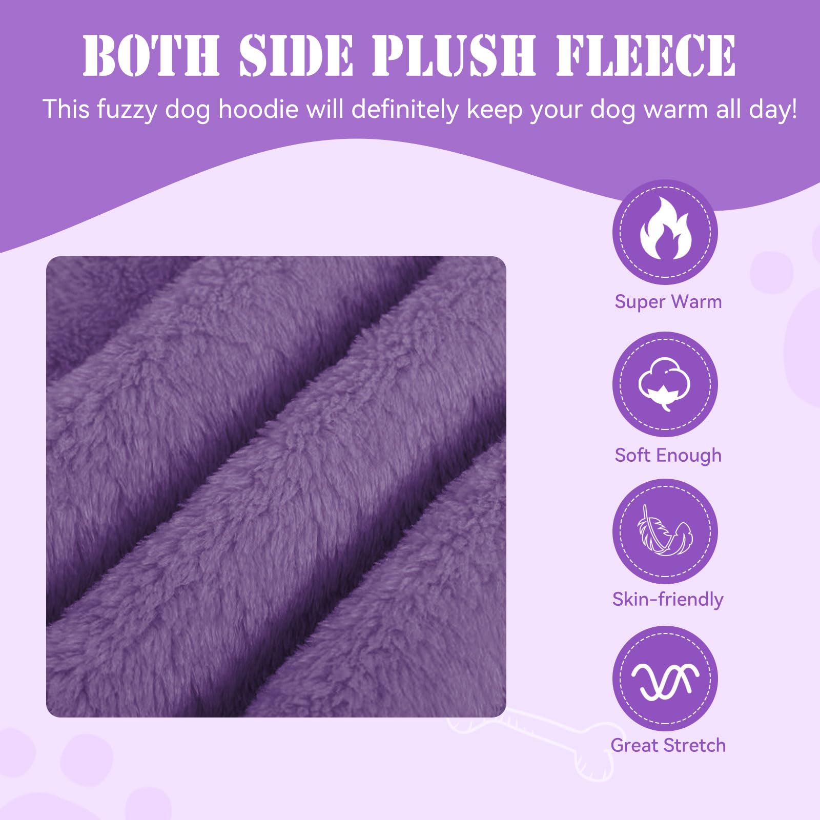 Stpiatue fuzzy dog sweater large purple-l wash-friendly fabric resists fading