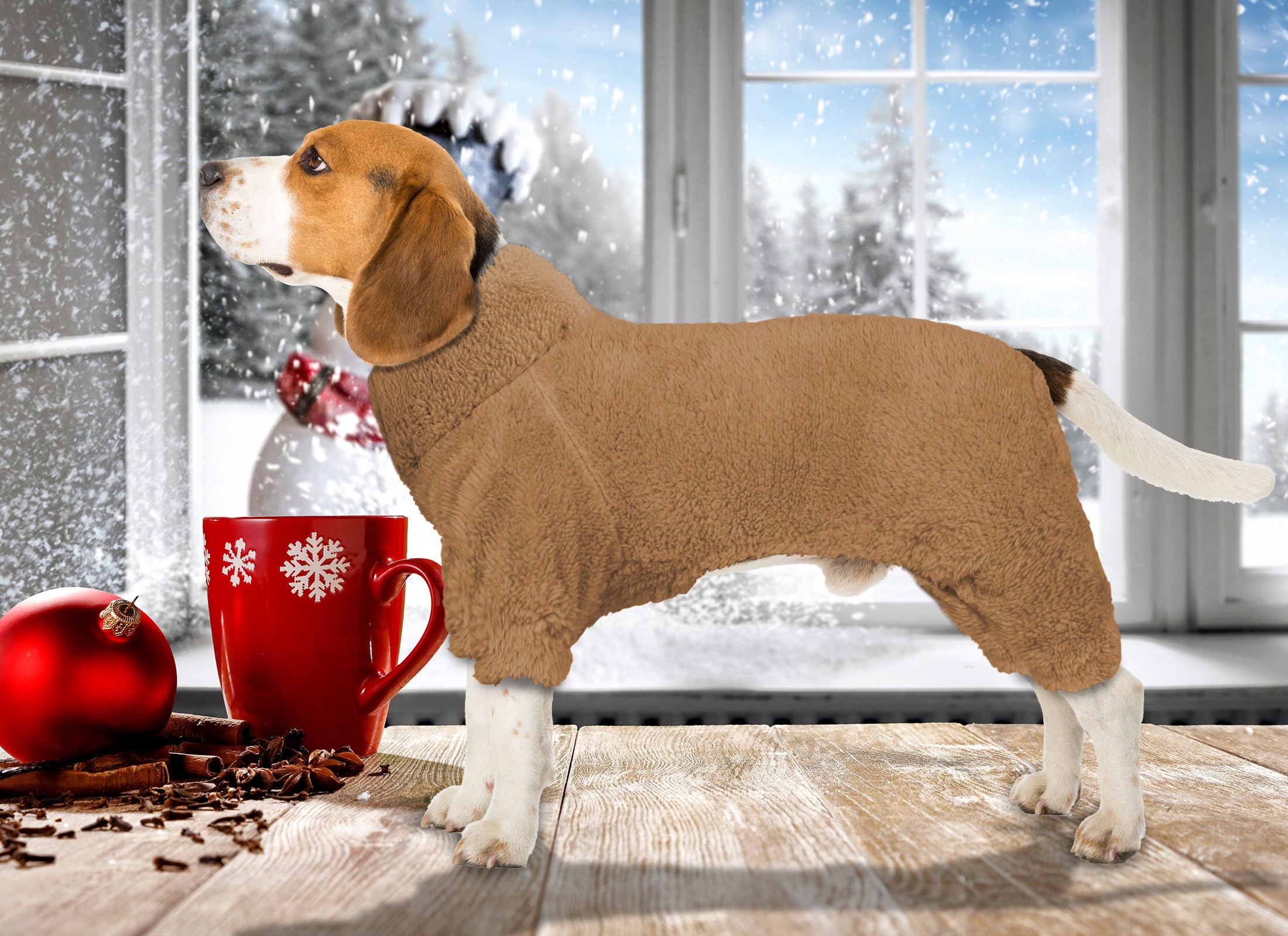 Stpiatue durable sherpa fleece dog pajamas close-up texture