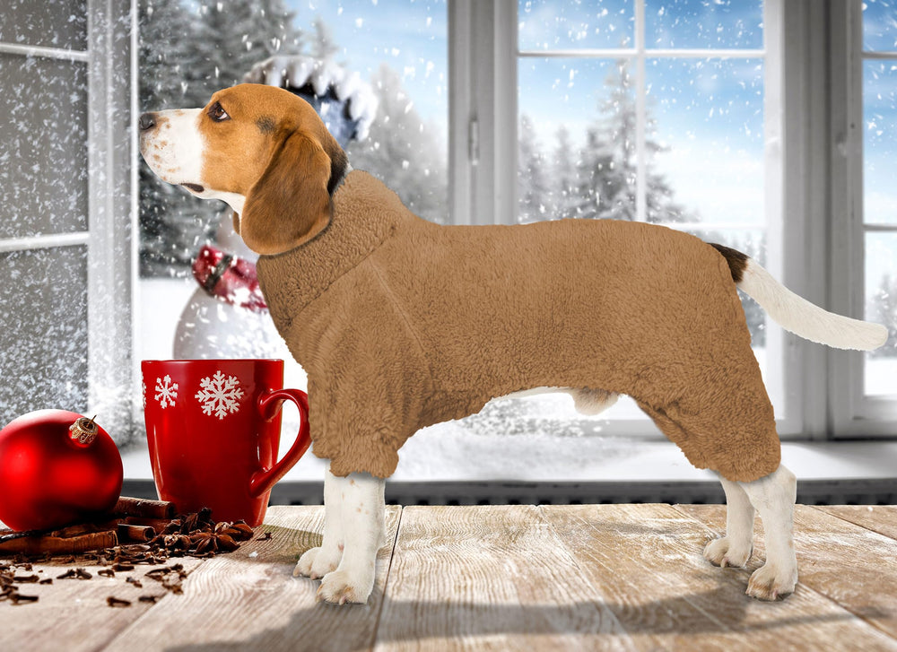Stpiatue durable sherpa fleece dog pajamas close-up texture