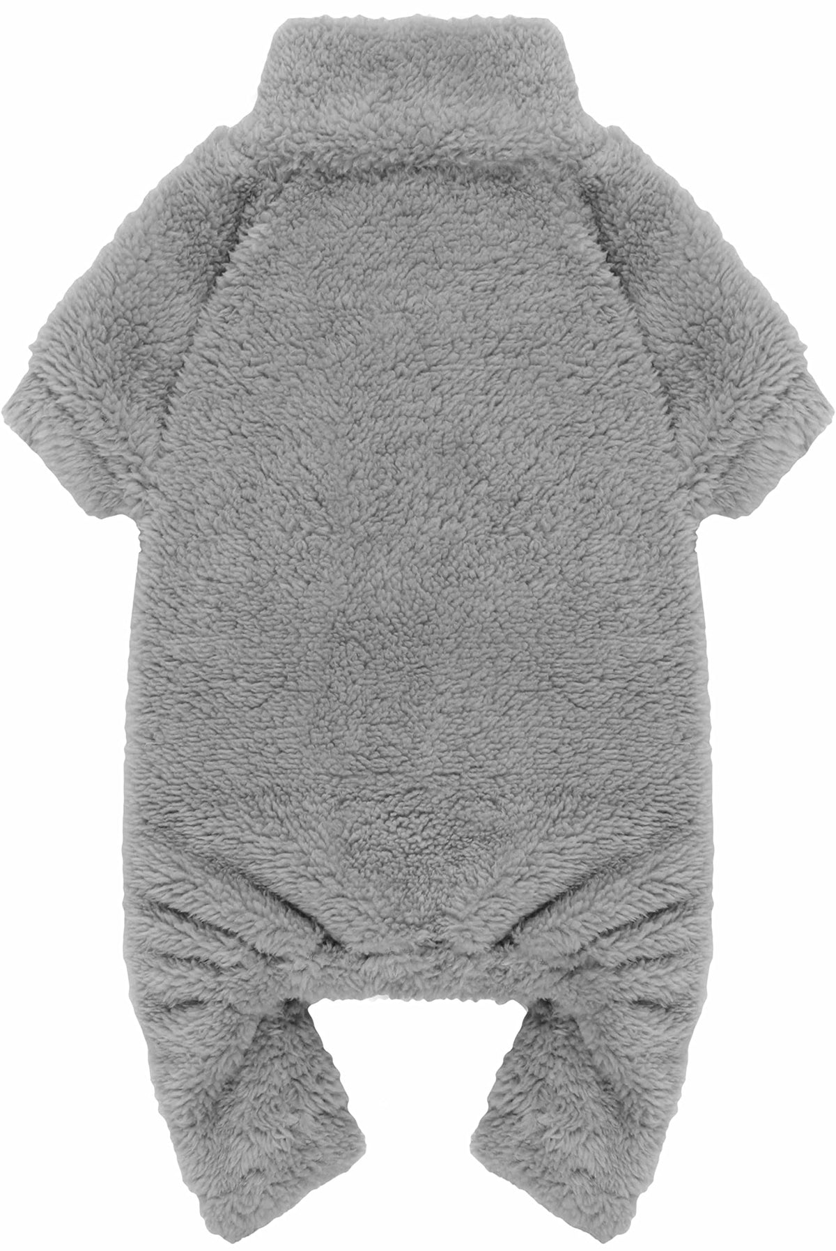 Stpiatue fuzzy pajamas turtleneck grey xxs front view for warm, comfy dog wear