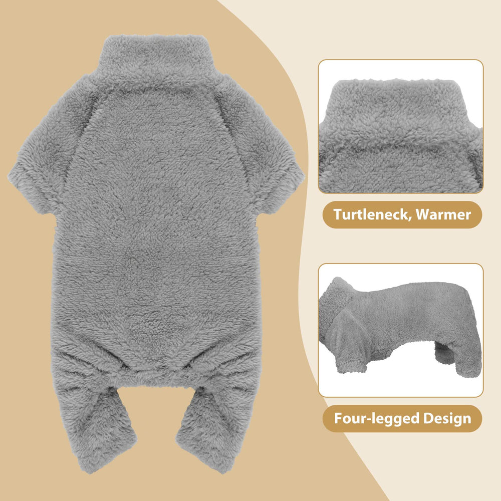 Stpiatue fuzzy pajamas turtleneck grey xxs side view for easy movement