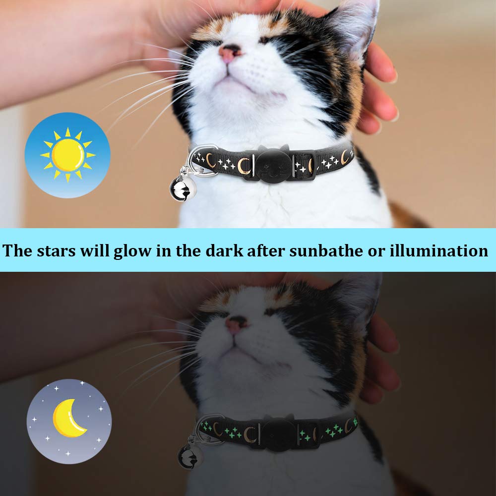 Stpiatue kitten collar with glowing star in dark