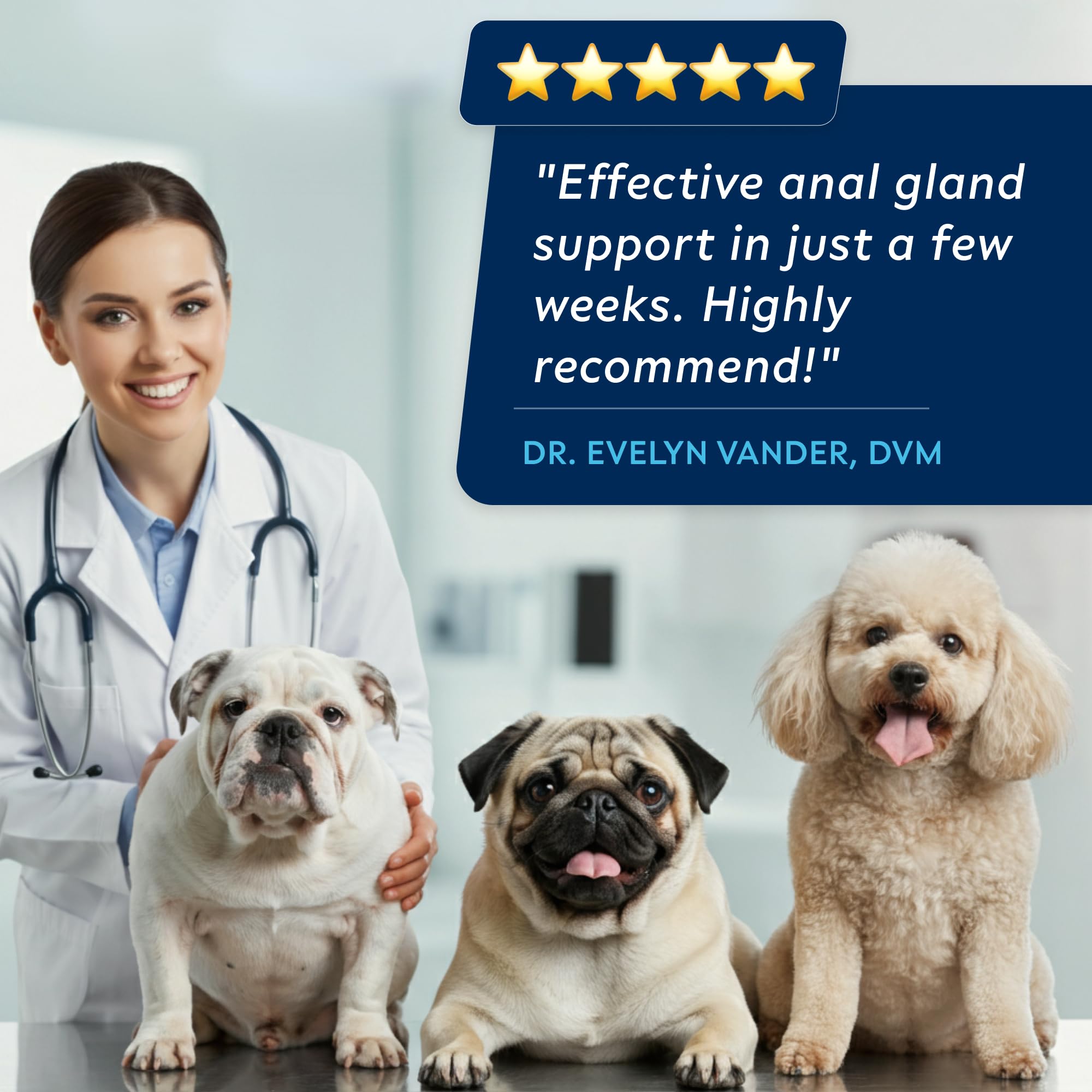 STRELLALAB Anal Gland Chews label highlights natural ingredients and USA-made quality.