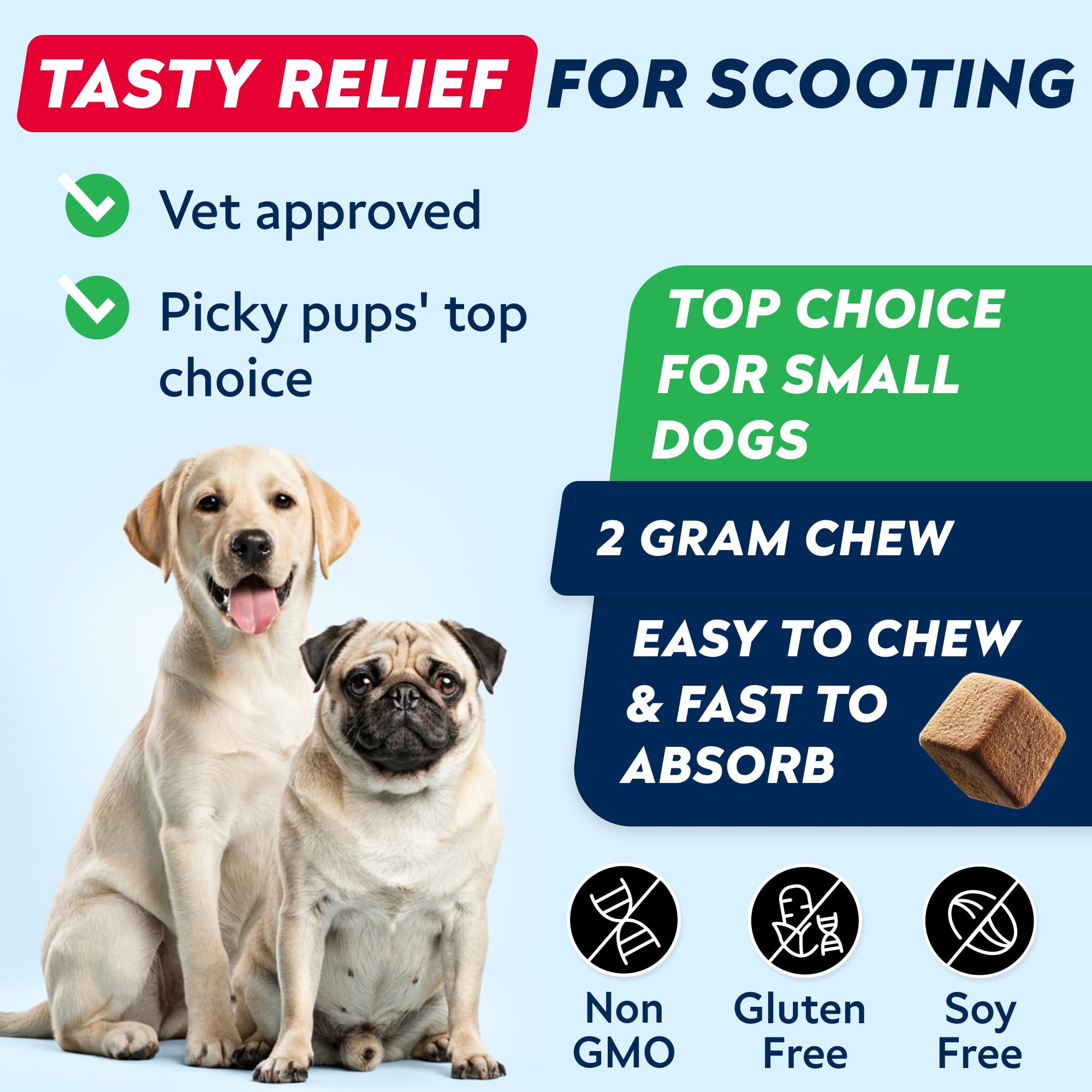 STRELLALAB Anal Gland Chews soft chews shown for easy daily use.