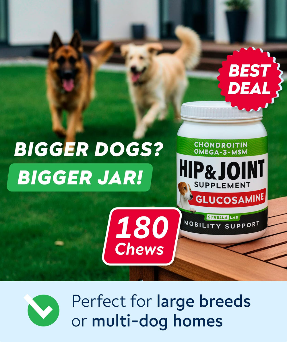 STRELLALAB bacon-flavor dog chews entice daily joint support