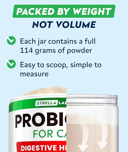 Packaging front of StrellaLab Cat Probiotic Powder with branding