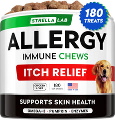 STRELLALAB dog allergy relief chews pack for convenient daily use