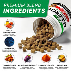 STRELLALAB dog skin health chews on a dish highlighting coat nourishment.