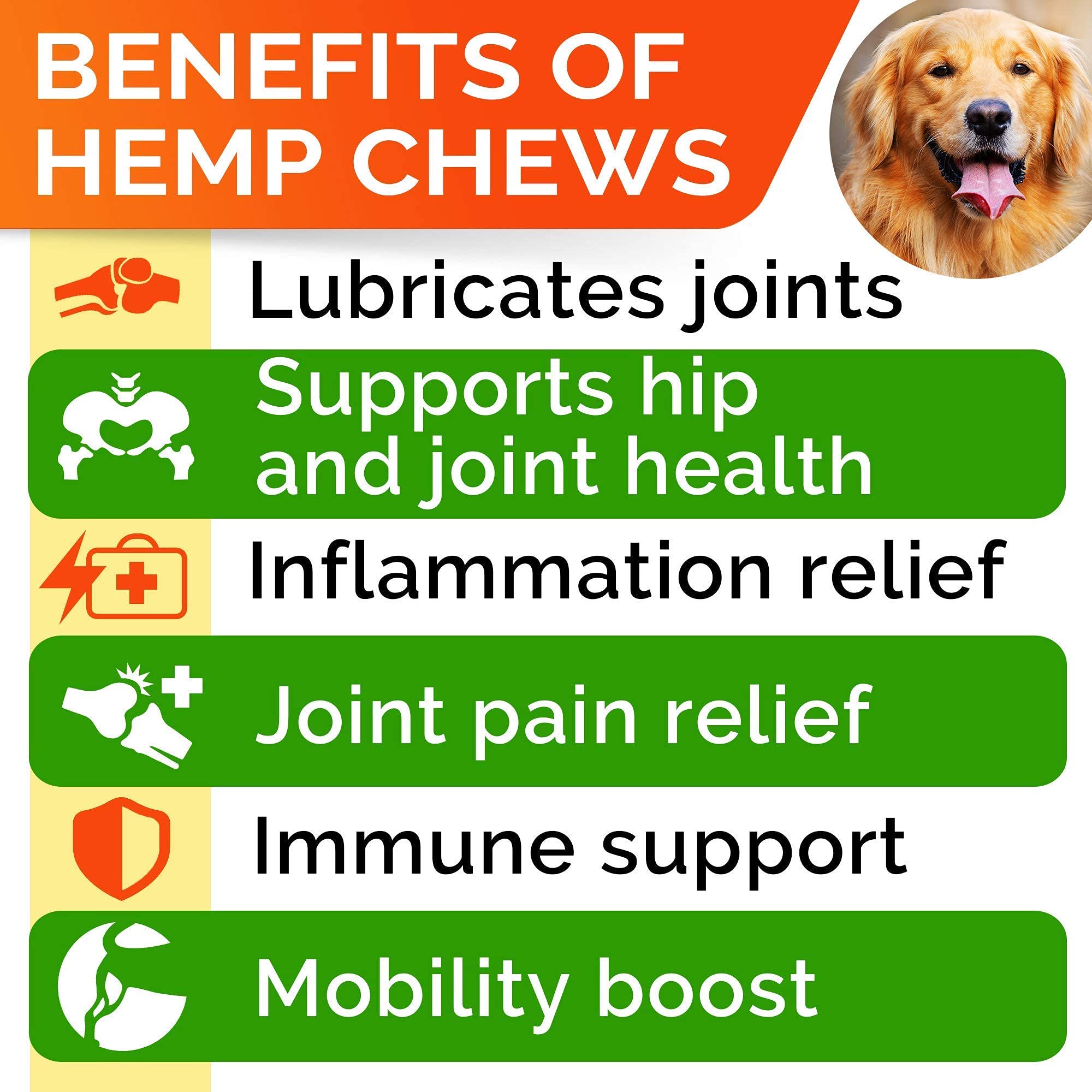 STRELLALAB hemp chews bacon-flavor closeup emphasizes tasty training reward and joint comfort